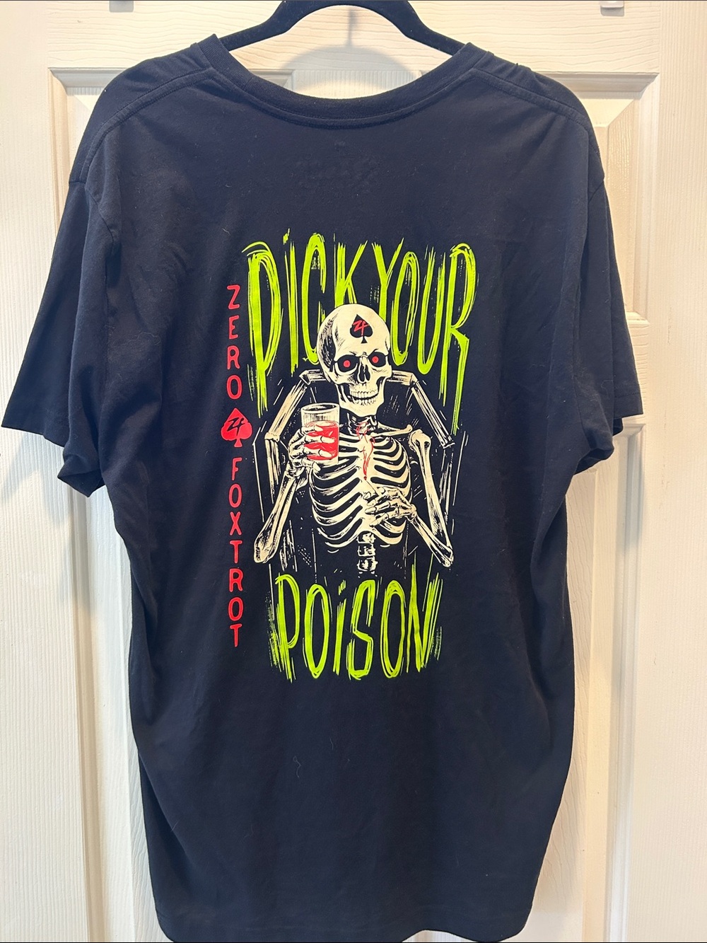 Zero Foxtrot “Poison” Skeleton Graphic T-Shirt Black Men’s XL - Picture 2 of 5
